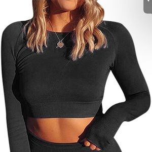 Amazon Crop Workout Long Sleeve Top
